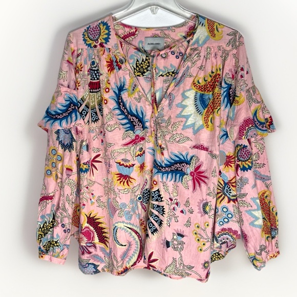 Rachel Comey  Willow Top in Peach Tapestry Floral  Long Sleeve Sz 6 - Picture 3 of 10